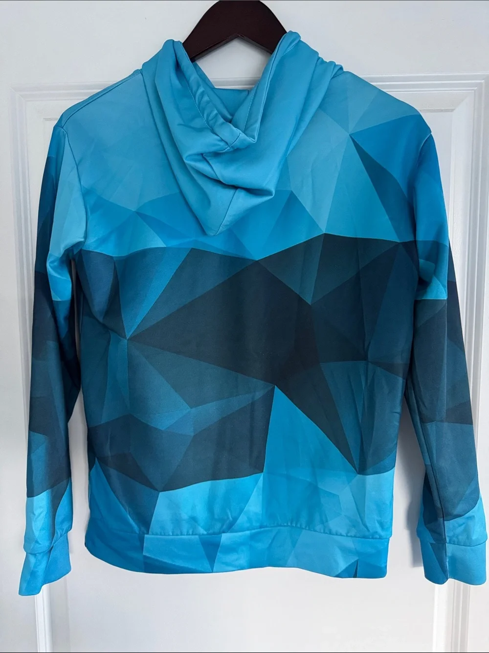 GU Men’s Unbranded Blue Diamond Fractal Design Pullover Drawstring Hoodie S